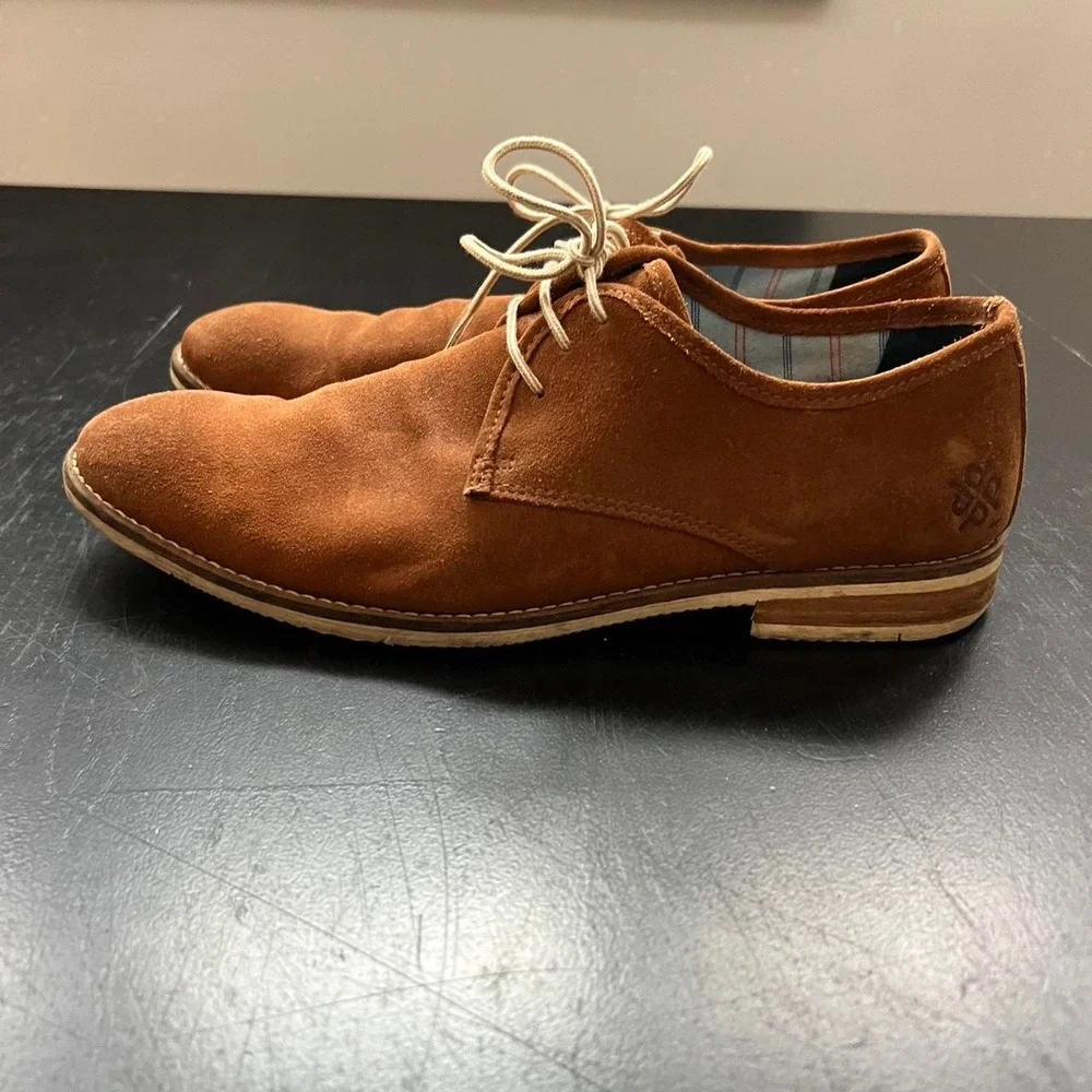 Playboy Suede Derby Shoes Brown Lace Up Casual Made in Portugal Size 43 / 10